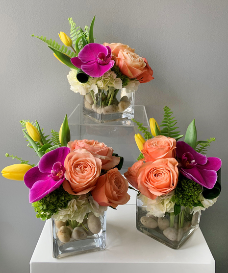 Bright Spring Centerpiece Trio